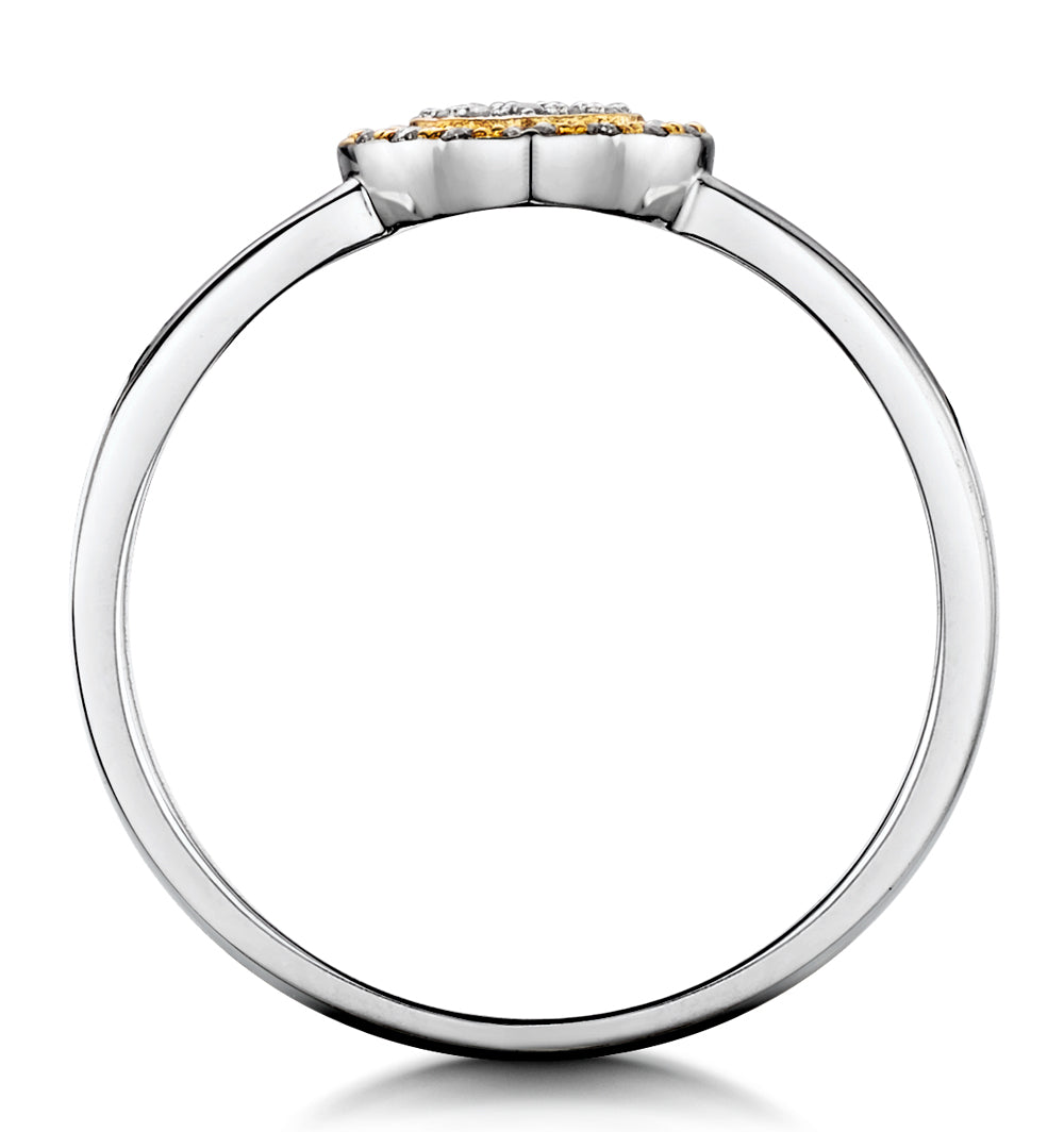Stellato Collection Halo Diamond Heart Ring 0.16ct in 9K White Gold SIZES AVAILABLE K M